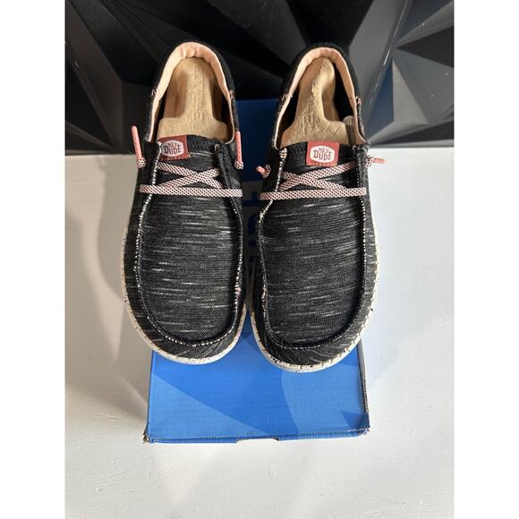 Hey Dude Womens Wendy Funk Jersey Black Pink Slip On Shoes Size 7 - Picture 5 of 13